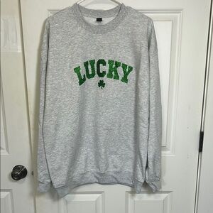 Gildan Lucky Sparkle Crewneck Sweatshirt Size Large